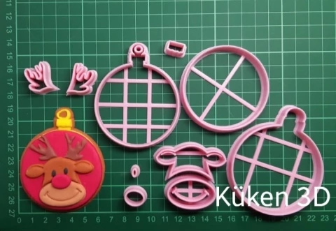 Cortante adorno navideño con reno mod5 collage 8cm navidad