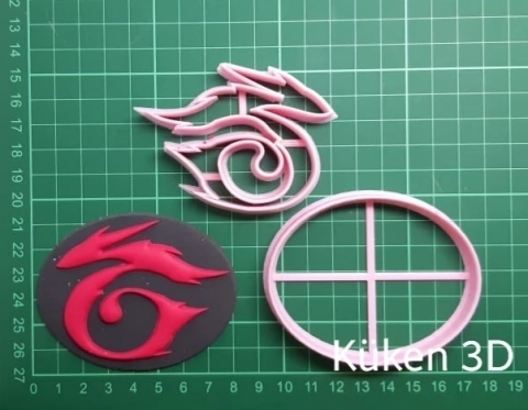 Cortante logo free fire 8cm collage juego play fuego