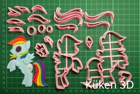 Cortante Pony Rainbow 10cm Collage mod5 little dash