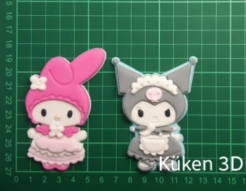 Cortante Set Melody 8,5cm y Kuromi 8cm collage Kitty sanrio
