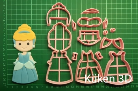 Cortante Cenicienta 12cm Princesa mod2 Cuento Collage