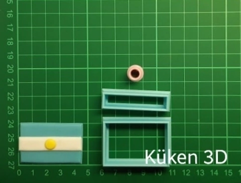 Cortante escarapela bandera Collage 4,5cm argentina mundial