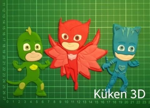 Set Cortantes Pj Heroes En Pijamas Collage 12cm enteros renovados