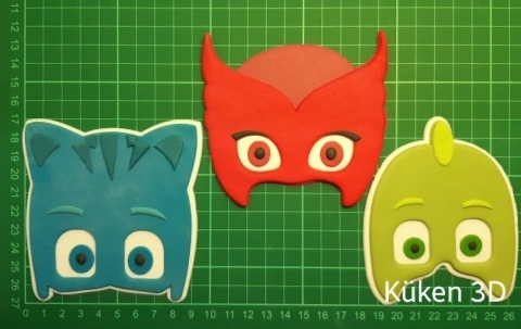 Set Cortantes Caras Pj 10cm Heroes En Pijamas mod4 Collage enteros