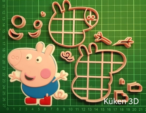 Cortante george 10cm hermano pepa collage chanchito pig peppa mod3