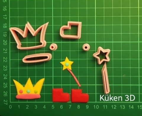 Set Cortantes pepa 4cm collage chanchita pig corona varita botas peppa