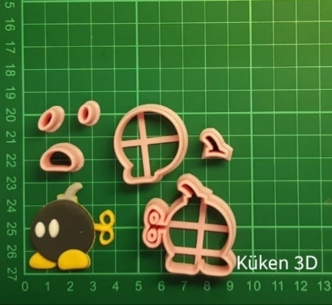 Cortante bomba mario 5cm collage bros