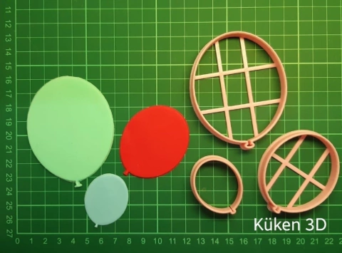 Cortante set Globos 4, 6 y 8cm Fiesta Cumpleaños