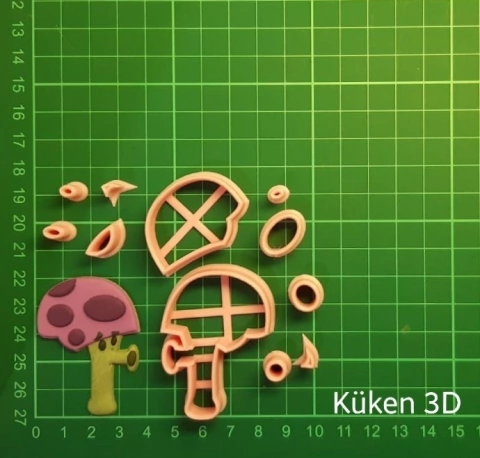 Cortante de hongo violeta de plantas Vs zombie de 5cm collage