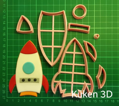 Cortante Cohete 10cm collage Nave Espacial Espacio mod4 astronomia