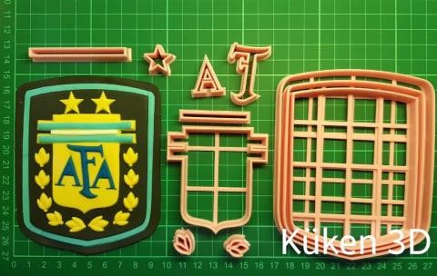 Cortante Escudo Futbol Afa 12Cm Argentina Seleccion Mundial mod2