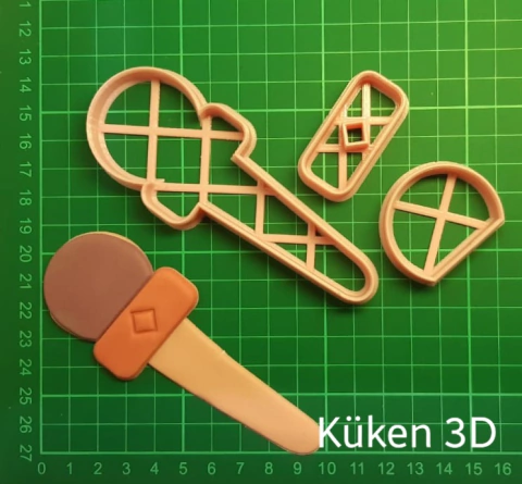 Cortante microfono 10cm collage juego musica mod3