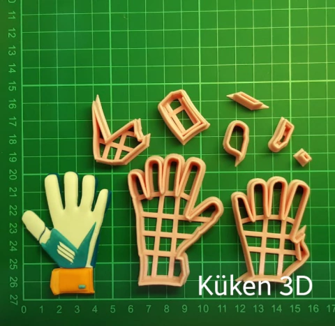 Cortante guante de jugador futbol 7cm collage dibu argentina