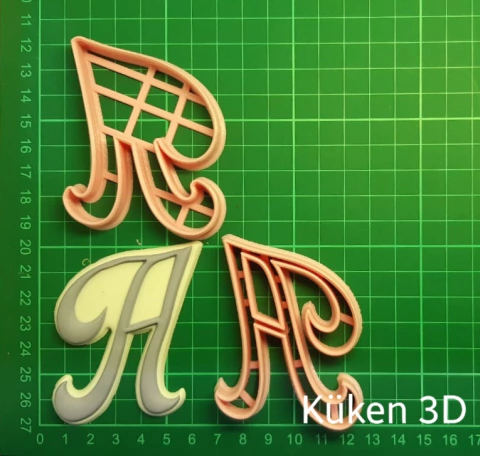 Cortante Letra Cursiva 7,5cm doble X Unidad Abecedario