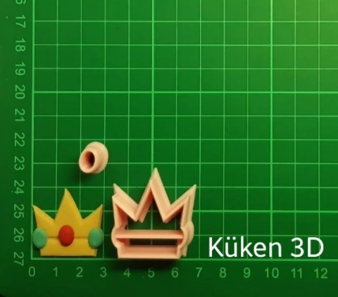 Cortante corona princesa peach 3cm mod1 collage mario bros