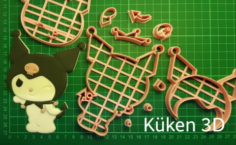 Cortante Kuromi 13cm collage Melody Kitty sanrio mod3