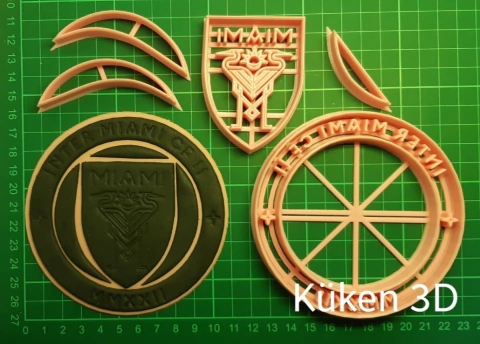 Cortante Escudo inter miami Futbol 12cm Collage messi - comprar online