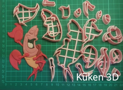 Cortante cangrejo sebastian 12cm mod3 mar collage sirenita