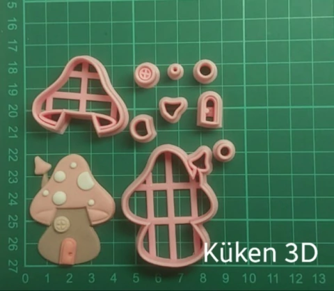 Cortante Hongo Collage 5cm Bosque mod5 casita