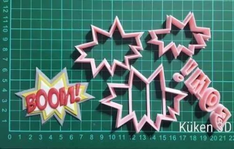 Cortante Onomatopeya Boom Superheroes Golpe Comic 8cn