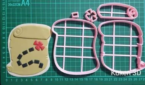 Cortante Mapa Pirata Collage 11cm Tesoro