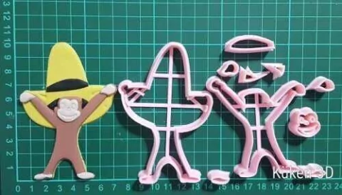 Cortante Jorge El Curioso Parado Collage 10cm Dibujito