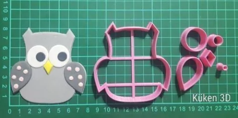 Cortante Buho Lechuza Collage 8cm Buha Mod2