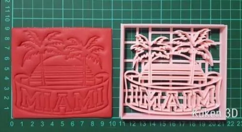 Cortante Miami Logo 10cm Eeuu Marcadores Viaje Logo Palmeras