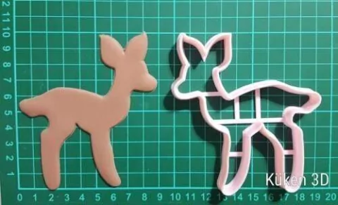 Cortante Animal Bosque Ciervo 10cm Ciervito Mod3 Mirando Al Frent