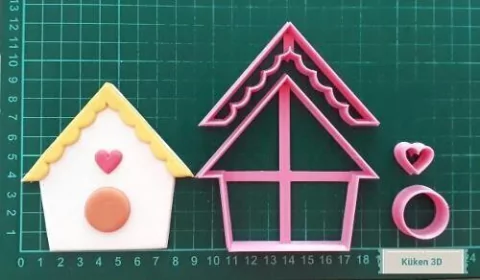 Cortante Casita Pajaritos Casa 9cm collage