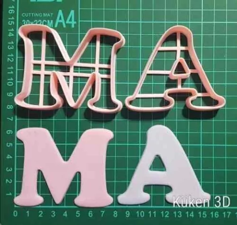 Cortante Letras MA 8cm Dia Madre Mama