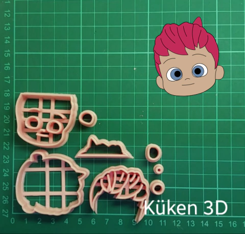 Cortante cara Bebe finn 5cm collage baby shark