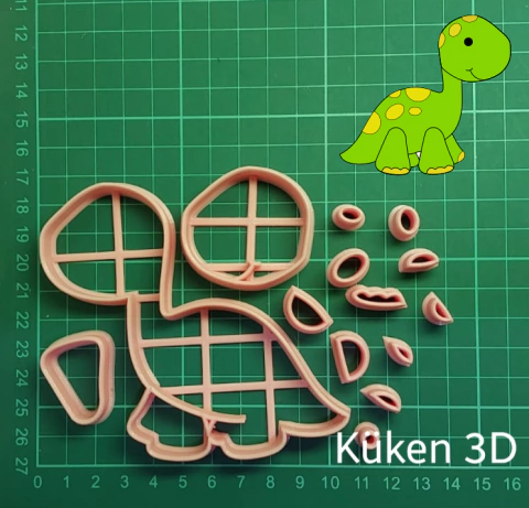 Cortante Dinosaurio mod16 10cm collage tierno