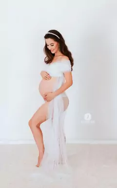 Imagem do Tecido de Tule de Pérolas