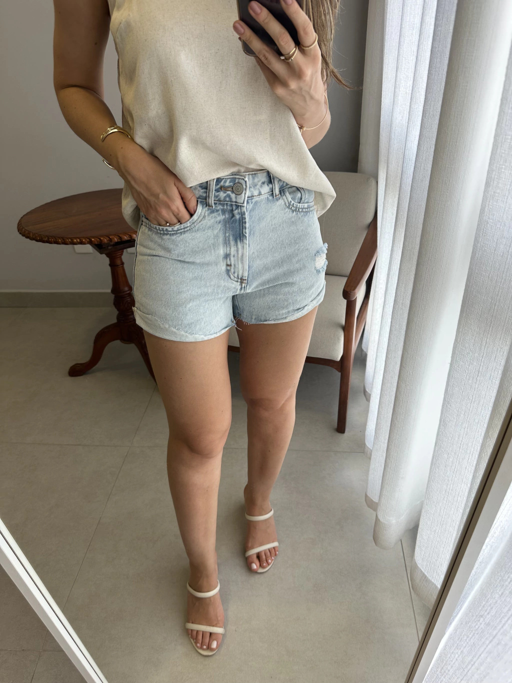 Short Jeans Basic Hering - Jeans Claro
