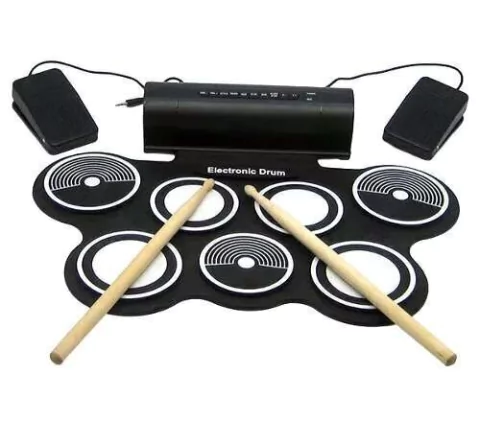 Bateria Electronica Redoblante Flexible Doble Pedal 7 Pads