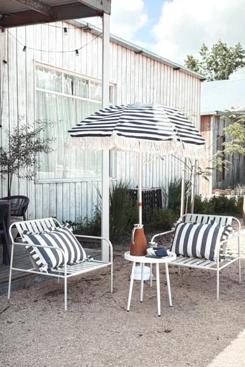 Sombrilla con flecos - Azul - comprar online