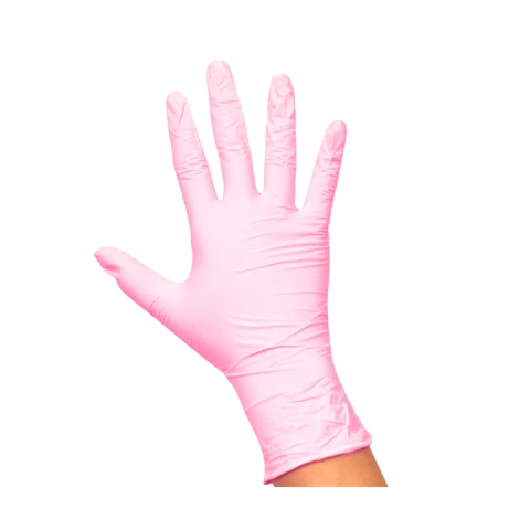 LUVA INDUSTRIAL NITRÍLICA MÉDIA ROSA SANTA CLARA - 12 UNIDADES