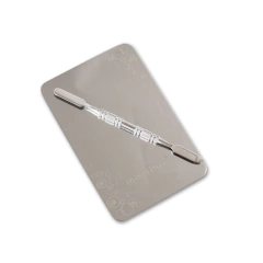 PLACA E ESPÁTULA EM AÇO INOX PARA MAQUIAGEM MACRILAN - REF. AC-04 - comprar online