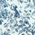 Empapelado de pared con diseño de un cachorro sobre un fondo azul claro decorado con flores y mariposas.