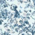 Empapelado de pared con diseño de un cachorro sobre un fondo azul claro decorado con flores y mariposas.
