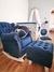Sillón Bergere capitoné mecedor con puff tapa fija (Pana clásica) - comprar online