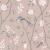 Empapelado de pared con aves y flores en tonos suaves sobre fondo beige, ideal para decoración.