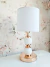 Velador Gold Rosé doble bocha con pantalla - comprar online