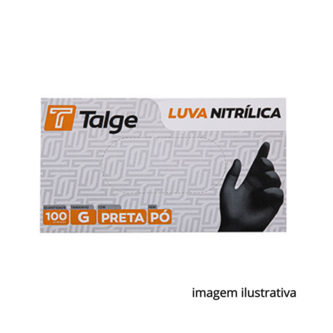 LUVA NITRILICA PRETA TALGE - P