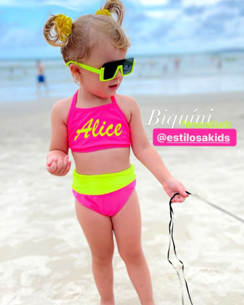 Biquíni personalizado com nome (opção de cor)