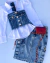 Saia cargo jeans midi