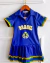 Kit de vestido AZUL mãe e filha gola polo plissado Brasil personalizado - loja online