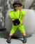 Macaquinho comprido neon com babados (cores)