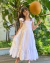 Vestido midi branco de laise Maya